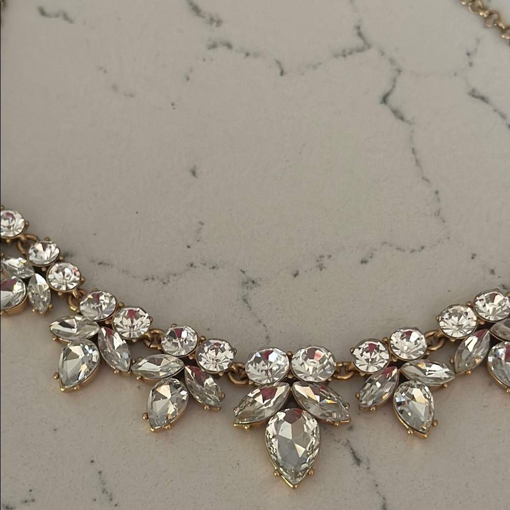 J. Crew Women's Fashion Jewelry Gold Crystal Necklace OS EUC - Picture 5 of 11